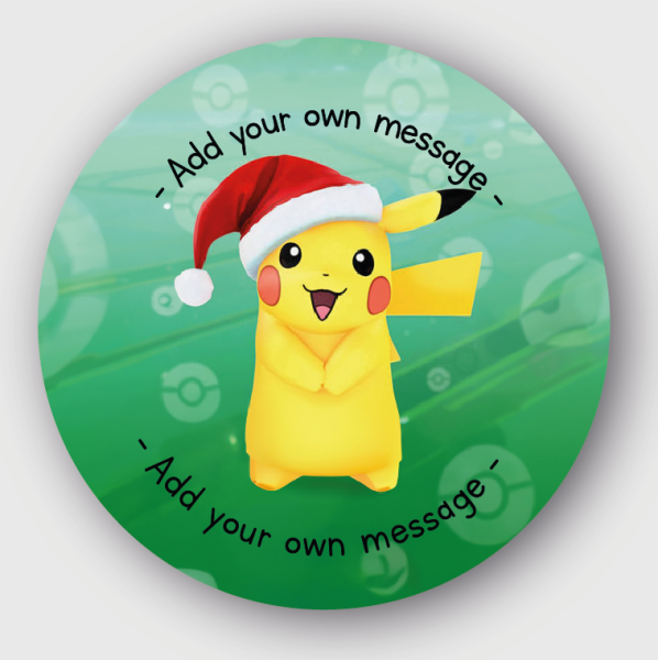 24 Personalised Christmas Stickers Pokemon